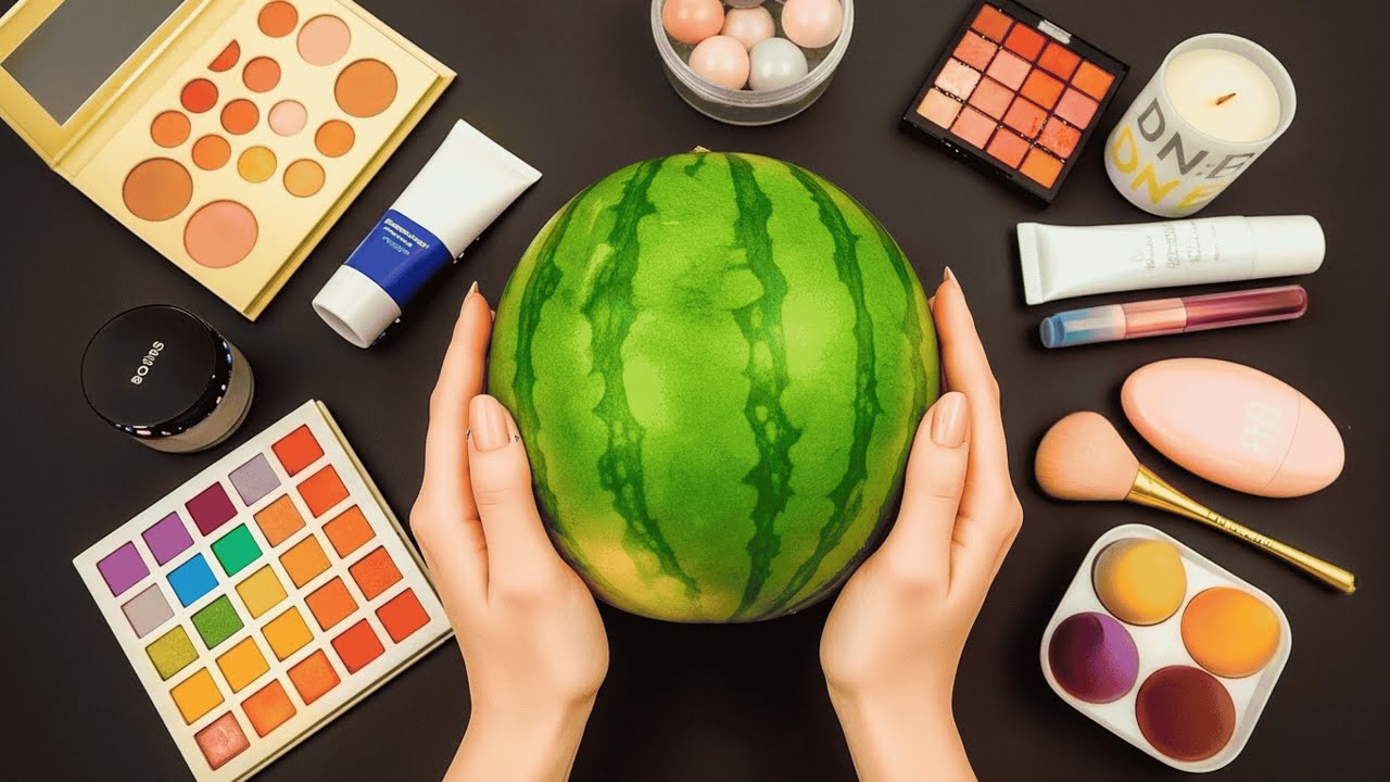 ASMR Makeup on Watermelon  (No Talking)