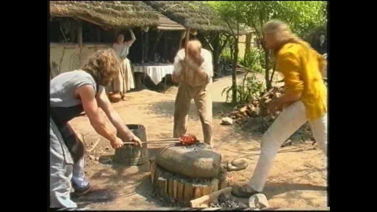 Forging the iron bloom on the anvil stone http://thijsvandemanakker.com