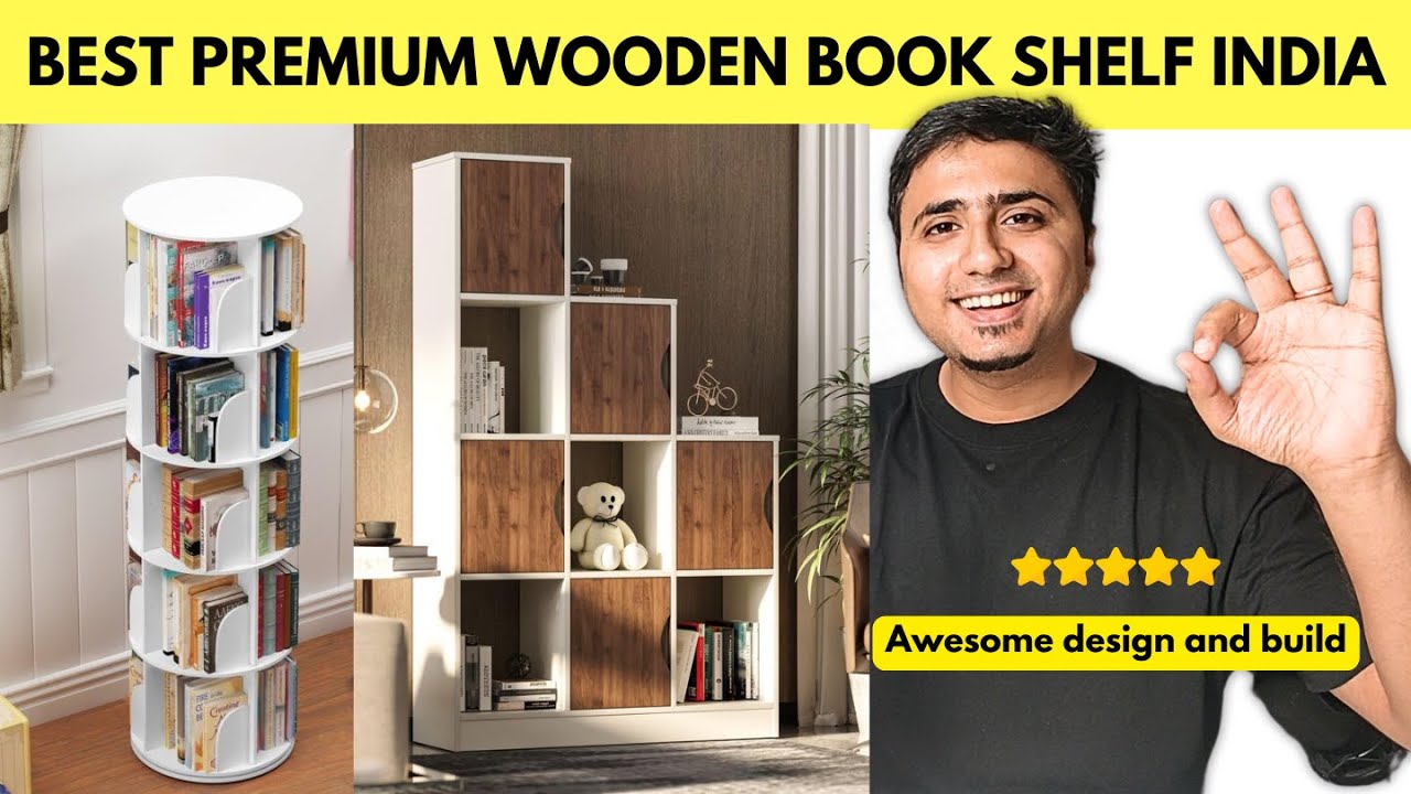 Best Wooden Bookshelf Designs in India ✅ Wooden Book Rack for Home | Best Bookshelf in India 2025
