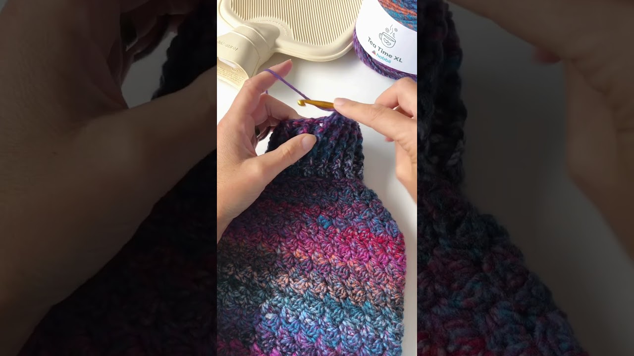 Crochet Project: Crocheting a Cosy Vibes Hot Water Bottle Cover #crochet #shortscrochet #crocheting