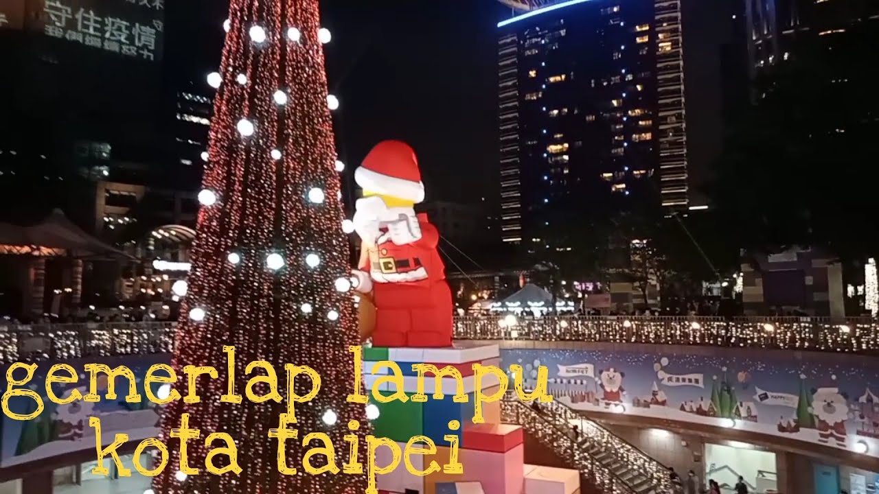 Indahnya malam di kota taipei || banyak lampu hias vlog tkw taiwan