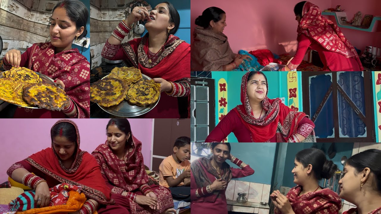 आज बहनजी नें एलोवेरा के फूल के इतने टेस्टी पकोड़े बनाये 🥦#twins #village #himachal