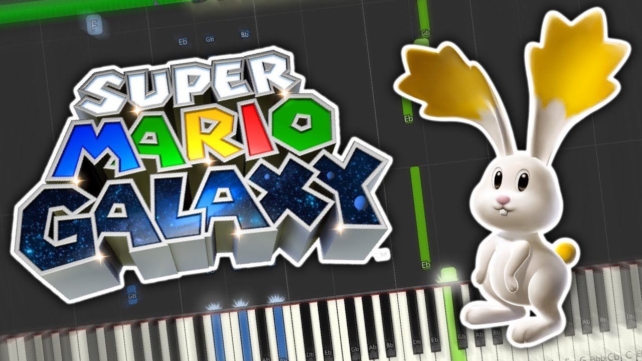 Super Mario Galaxy - Gusty Garden Galaxy Theme Piano Tutorial Synthesia