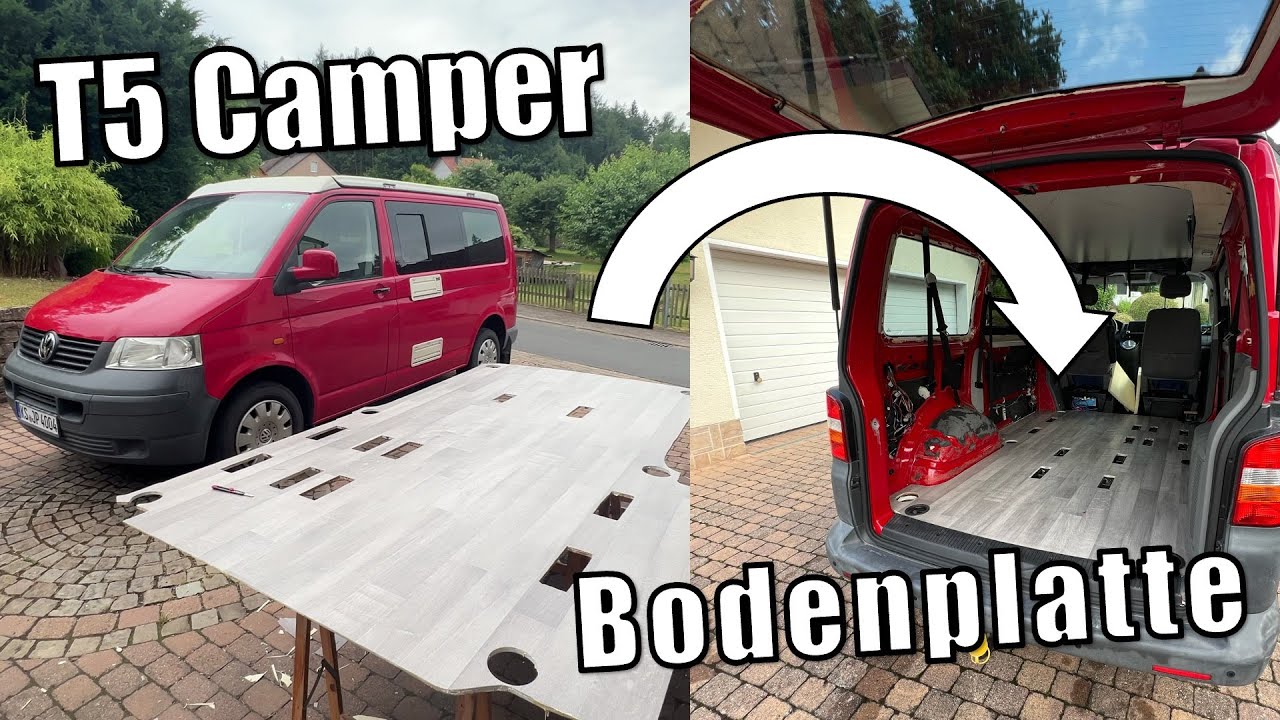 VW T5 Camper Umbau Bodenplatte in Holzoptik & Armaflex Dämmung