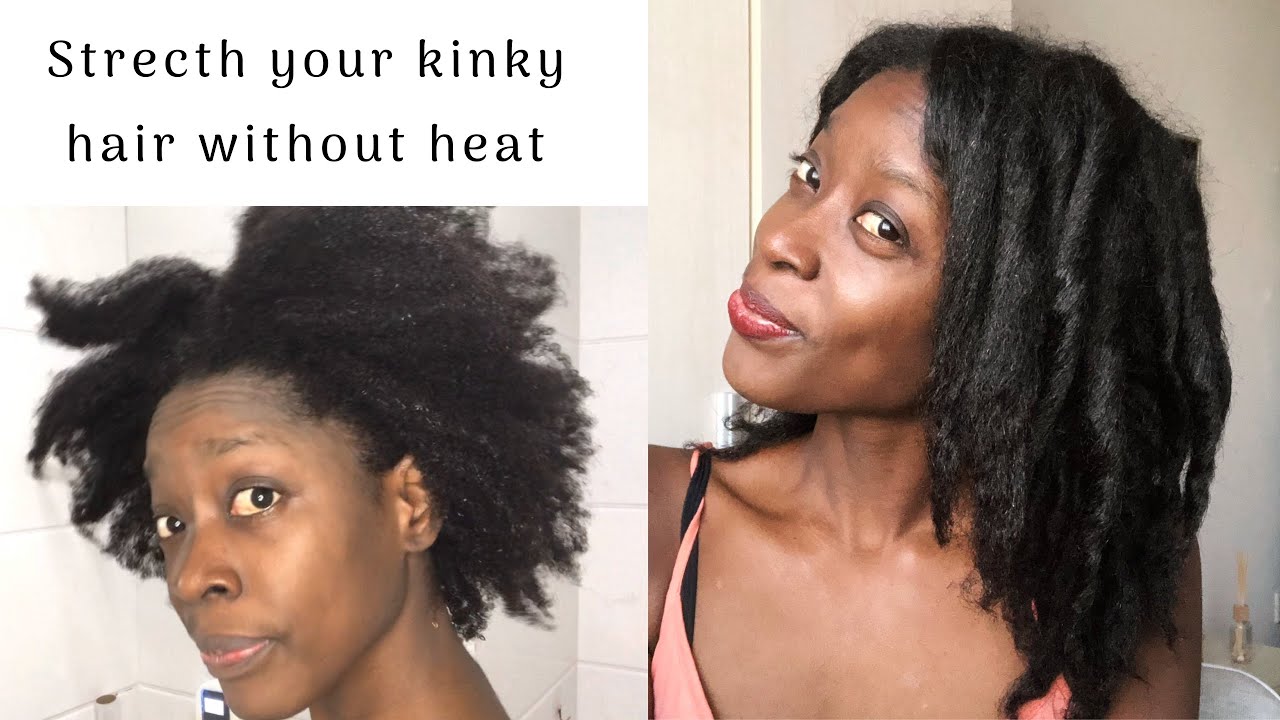 LISSER SES CHEVEUX CRÉPUS SANS CHALEUR ET SANS LES ABÎMER / STRETCH KINKY HAIR WITHOUT HEAT 👩🏾
