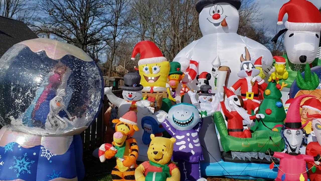 My 2020 Christmas Inflatable Display (daytime and nighttime)