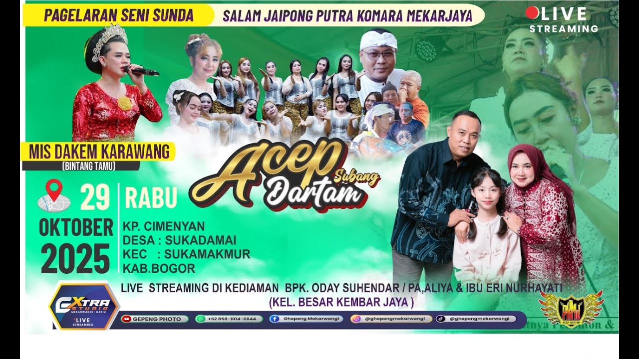 LIVE  ACEP DARTAM ll BPK. ODAY  & IBU ERI NURHAYATI  SUKADAMAI SUKAMAKMUR - BOGOR 29 otk 2025