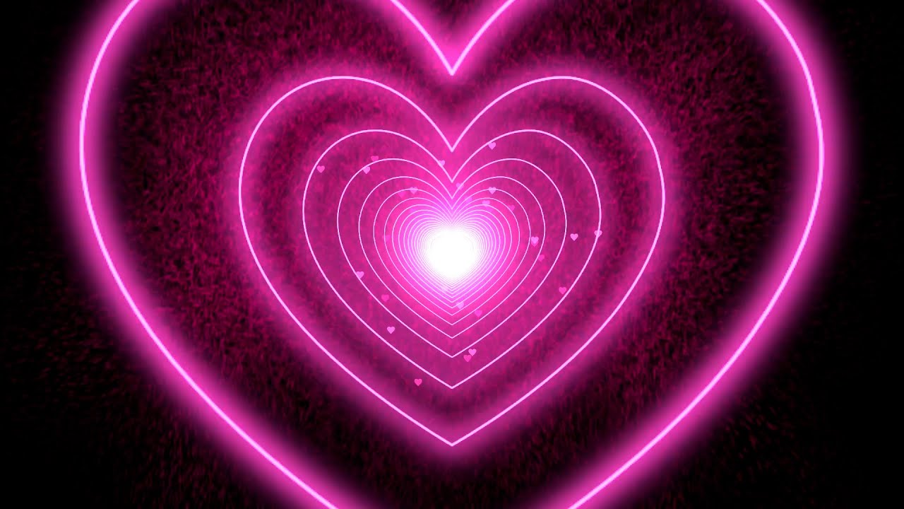 Pink Heart Background 💖 Lights Love Pink Heart Tunnel Background Video No Sound