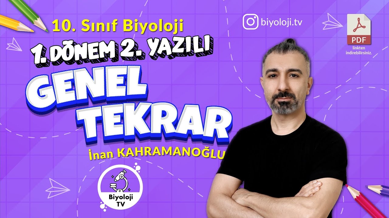 10.Sınıf Biyoloji 1.Dönem 2.Yazılı | Genel Tekrar | 2025-2026