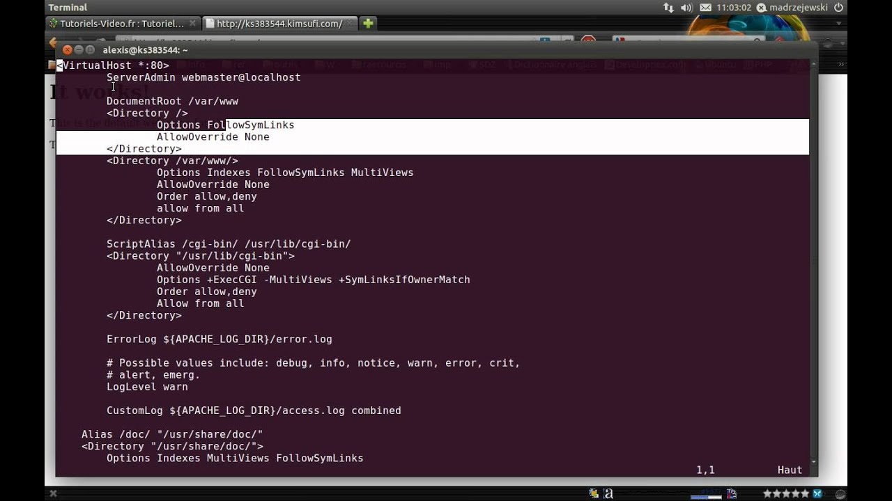 Tutoriel vidéo : installation d'apache, mysql, php et phpmyadmin sur un serveur dédié