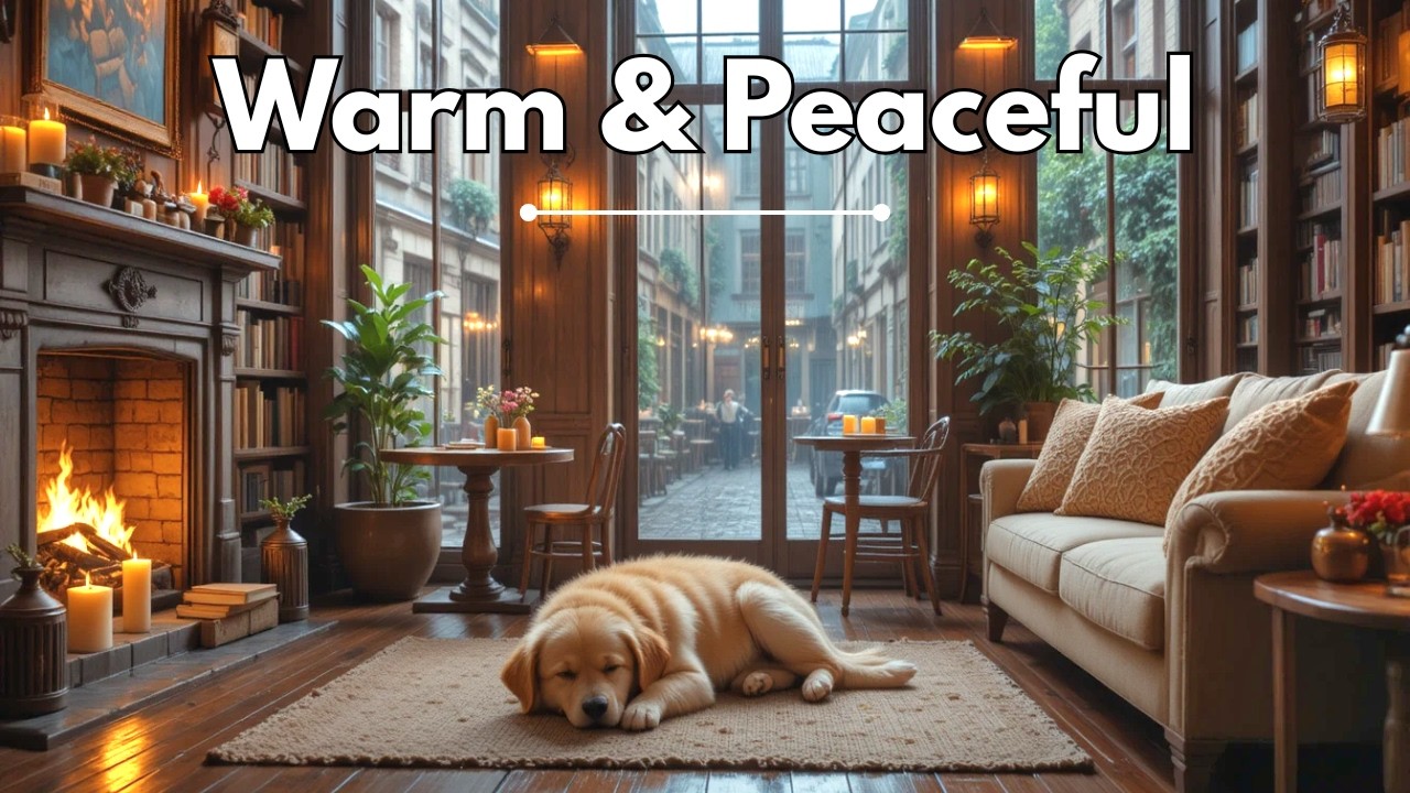 Calm Piano by the Fireplace 🐶 Relaxing Music for You & Your Dog