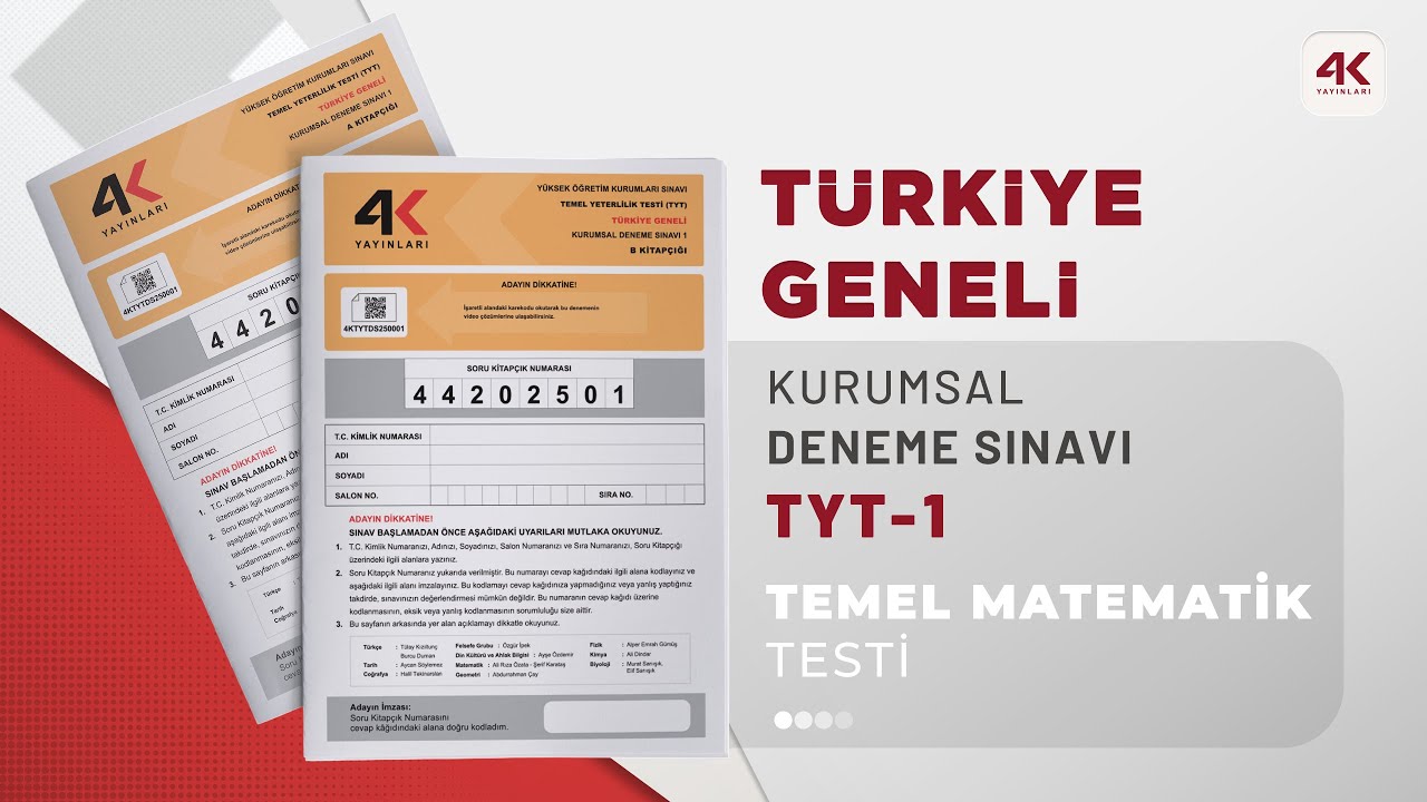 4K YAYINLARI DENEME SINAVI 1 B KİTAPÇIĞI Temel Matematik Testi Soru Çözümleri