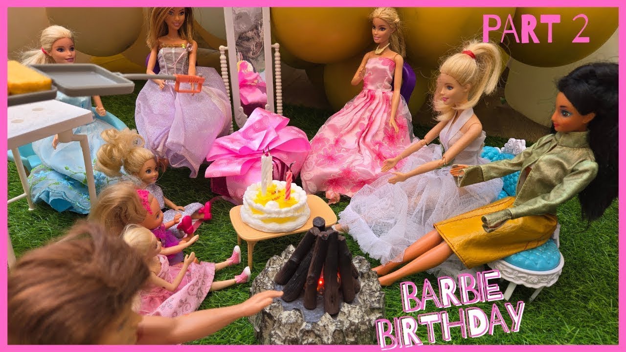 Birthday party !  Barbie dolls friends - Barbie dolls - gifts - SNOW SPRAY | Part 2