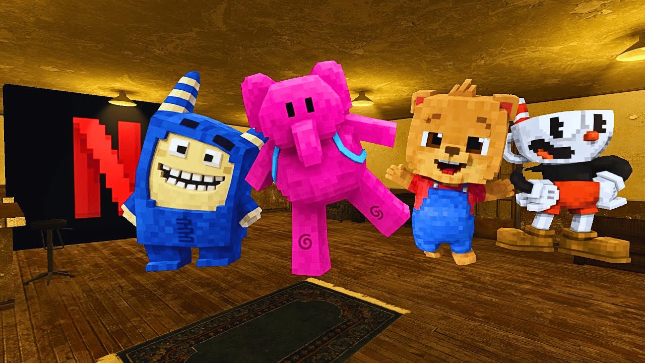 MINECRAFTIFIED NEXTBOTS FAMILY with Elly, Netflix, Cup Head, Bimi Boo & Pogo CHASE l Garry's Mod