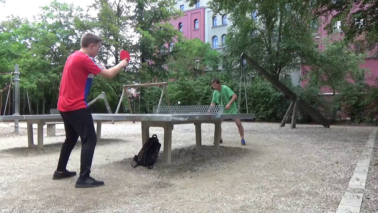 Outdoor Tischtennis Steinplatte Steinbinder vs Steinbrecher Fuerth Spielplatz Frauenschule Sonnenstr