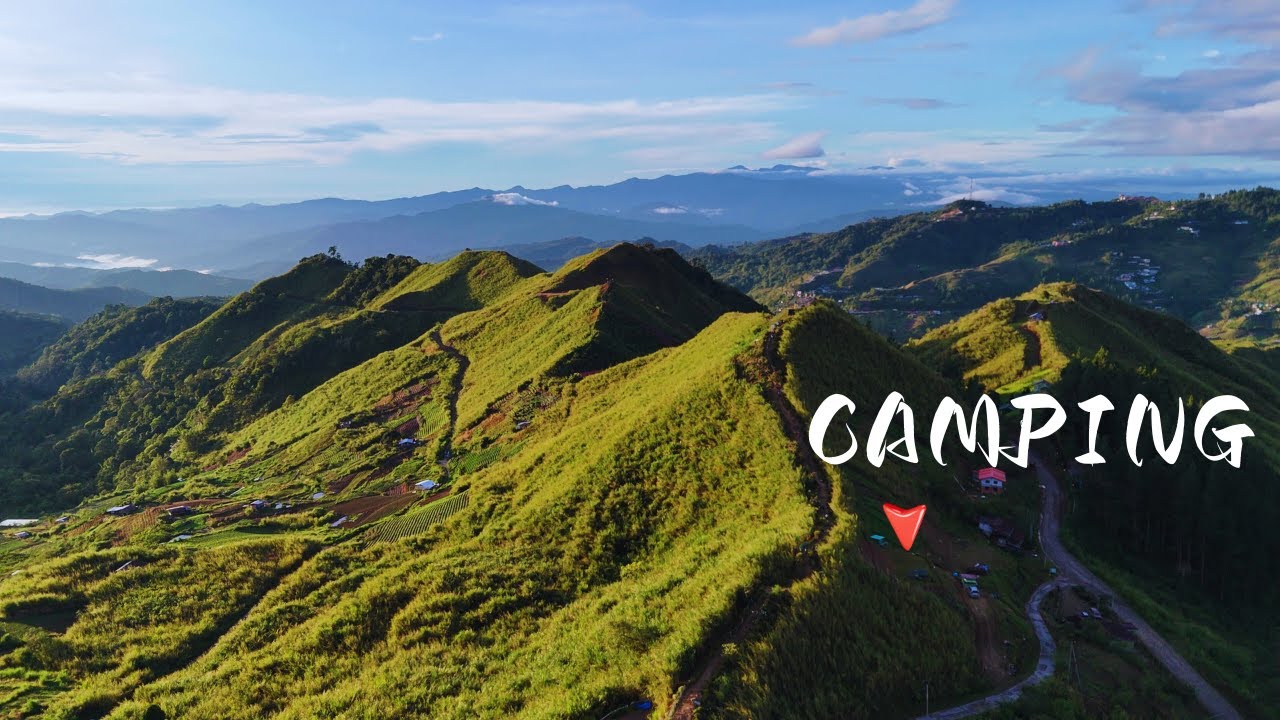 We are here | Camping on the mountaintop | Raining Camping：Our things got wet.