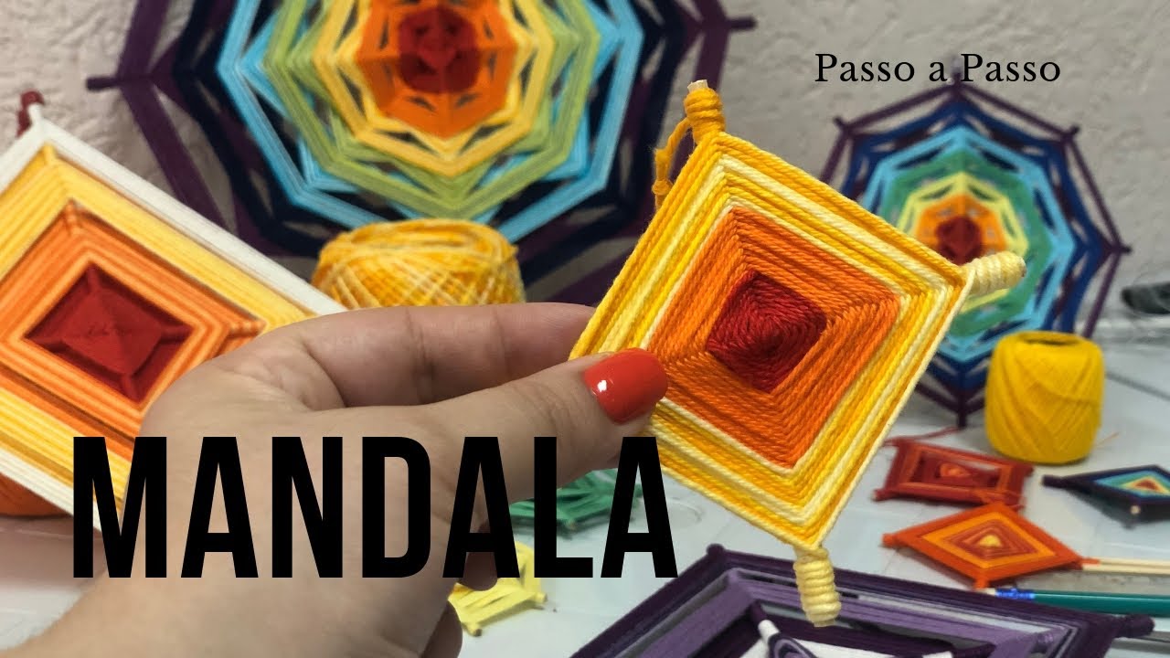 Como fazer MANDALA DE LÃ - passo a passo FÁCIL para iniciantes