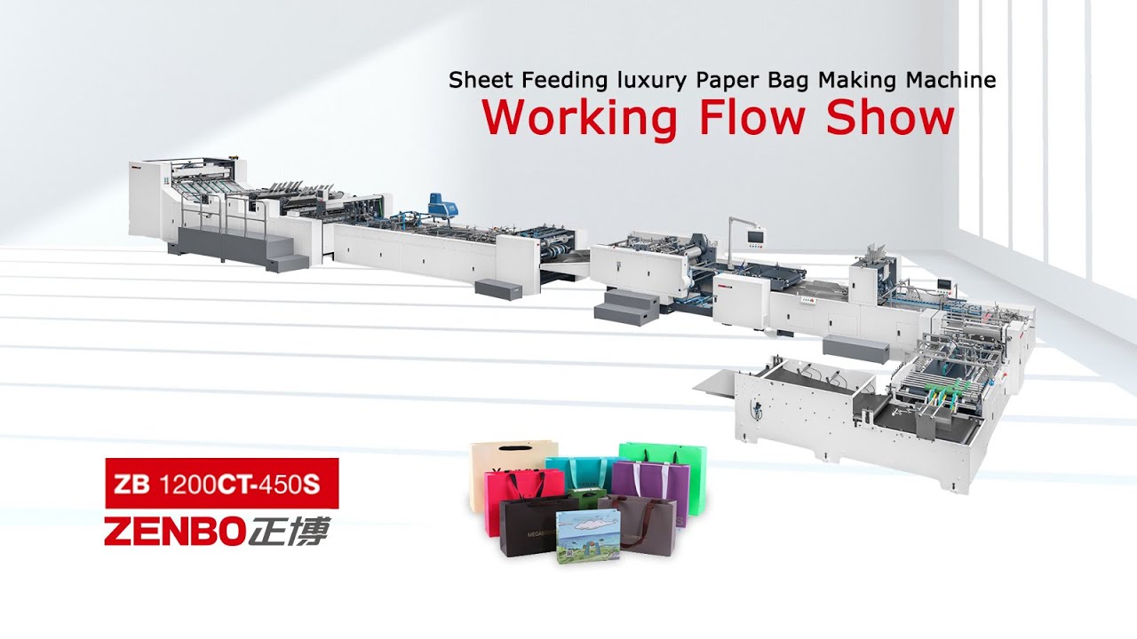 Fully Automatic Sheet Feeding Paper Bag Making Machine ZB1200CT-450S