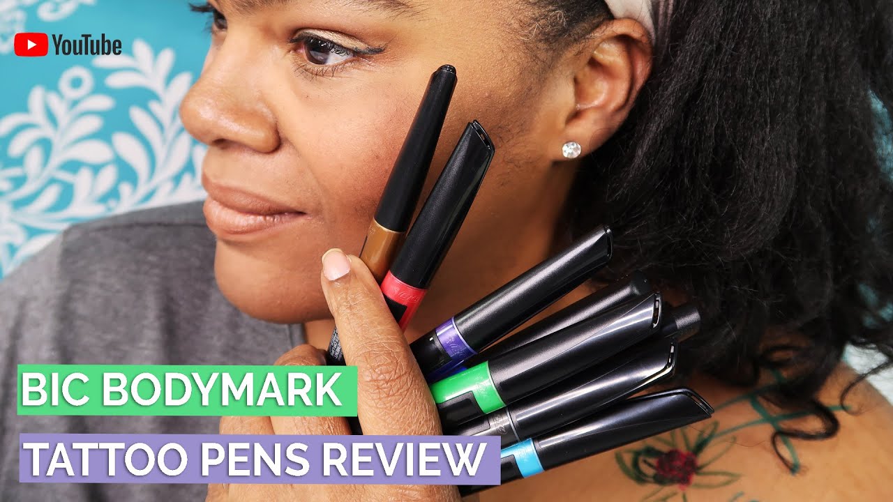 BIC BodyMark Temporary Tattoo Markers on darker complexions!  DO THEY WORK?? Demo and Review!