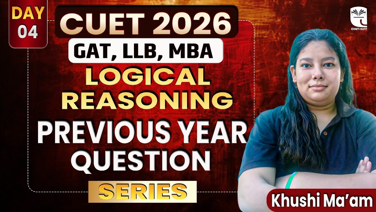CUET 2026 GAT Reasoning Previous Year Question Solution | CUET 2026 Reasoning | Khushi Ma'am
