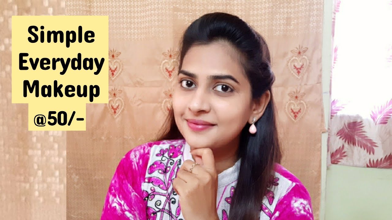 Simple Everyday Makeup tutorial for Beginners | Sweat proof Longlasting Makeup @ 50/- |Smart Ammayi