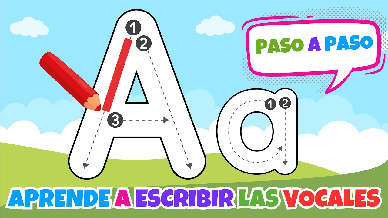 ✏️ Aprende a Escribir las Vocales en Mayúsculas y Minúsculas en Español: Paso a Paso para Niños 🌈✍️