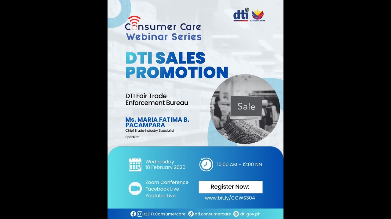 LIVE | Consumer Care Webinar Session #304: DTI Sales Promotion