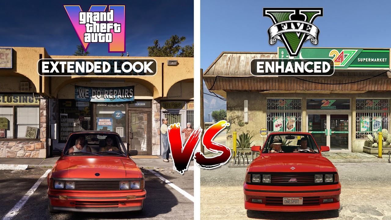 GTA 6 EXTENDED LOOK VS GTA 5 ENHANCED COMPARISON