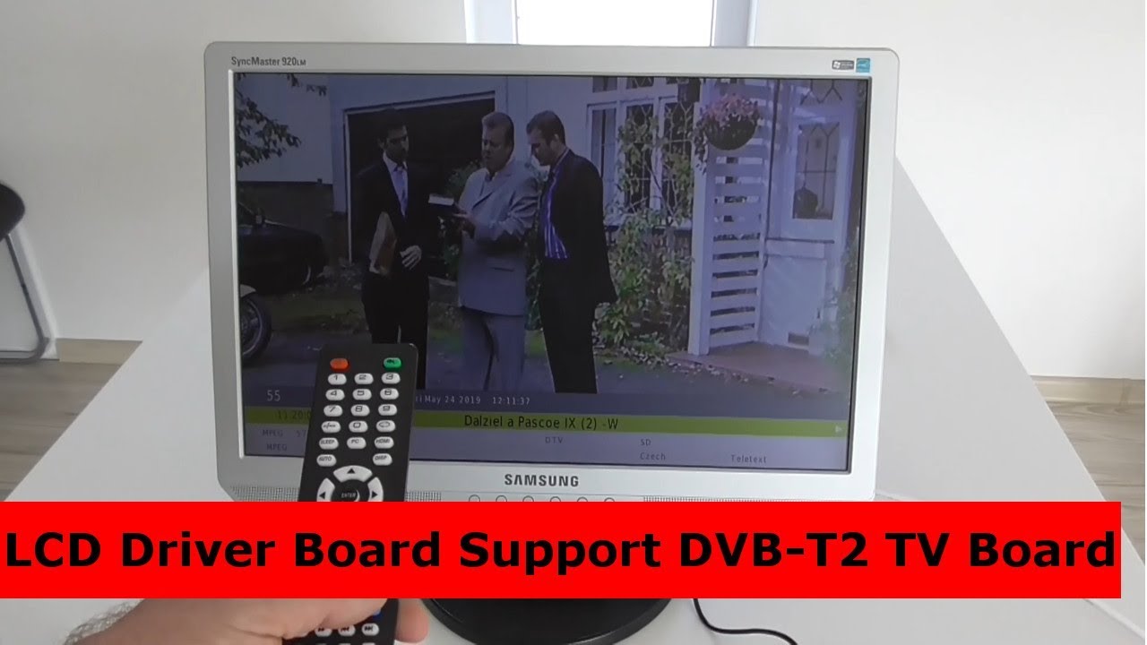 LVDS LCD Driver Board Support DVB-T2 TV(Prestavba PC monitora na TV)