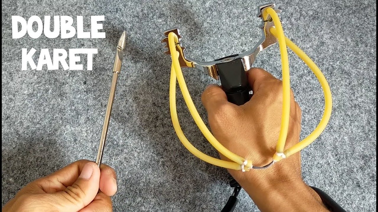 Cara membuat double karet untuk ketapel ikan//slingshot