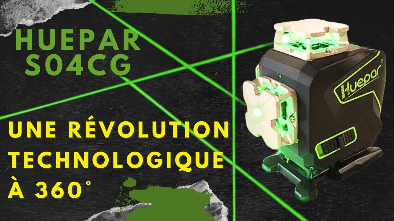 Niveau laser Huepar S04CG 💚 , 4 lignes à 360° une révolution technologique pour tous vos travaux