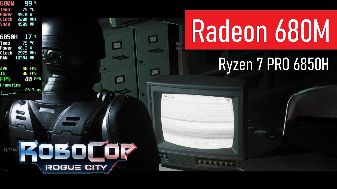 RoboCop: Rogue City | Radeon 680M (8GB VRAM allocated) | Ryzen 7 PRO 6850H