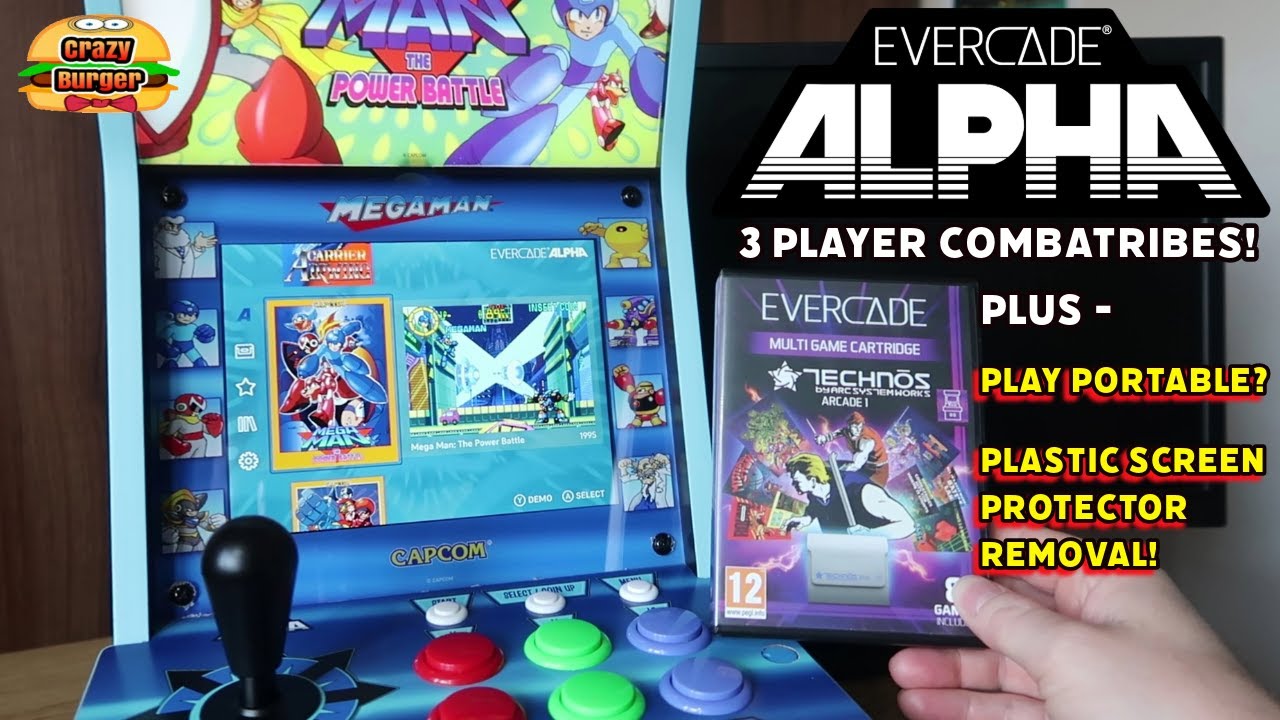 Evercade Alpha - 3 Player Combatribes! Play Portable? Plus How To Remove Plastic Screen Protector!