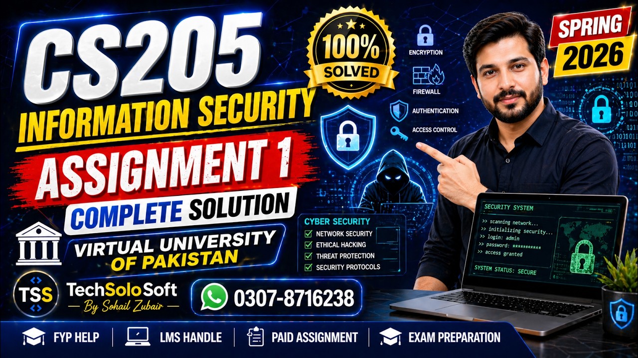 CS205 Assignment 1 Complete Solution Spring 2026 | Virtual University | Information Security | TSS