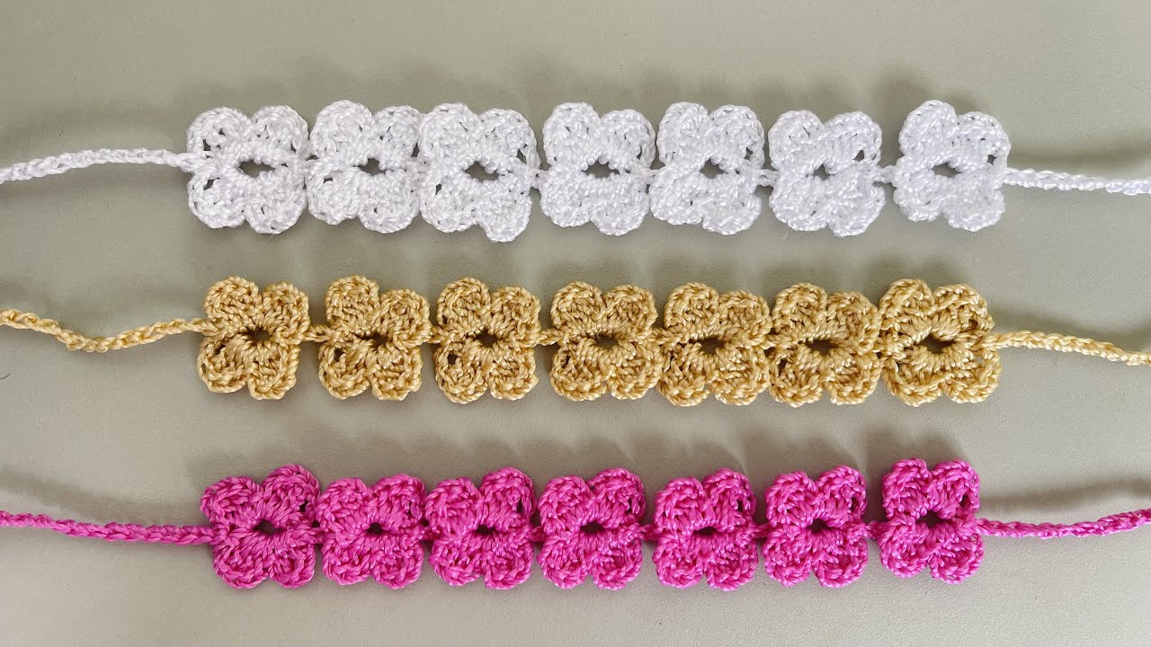 Pulseira em croch&ecirc; r&aacute;pida e f&aacute;cil