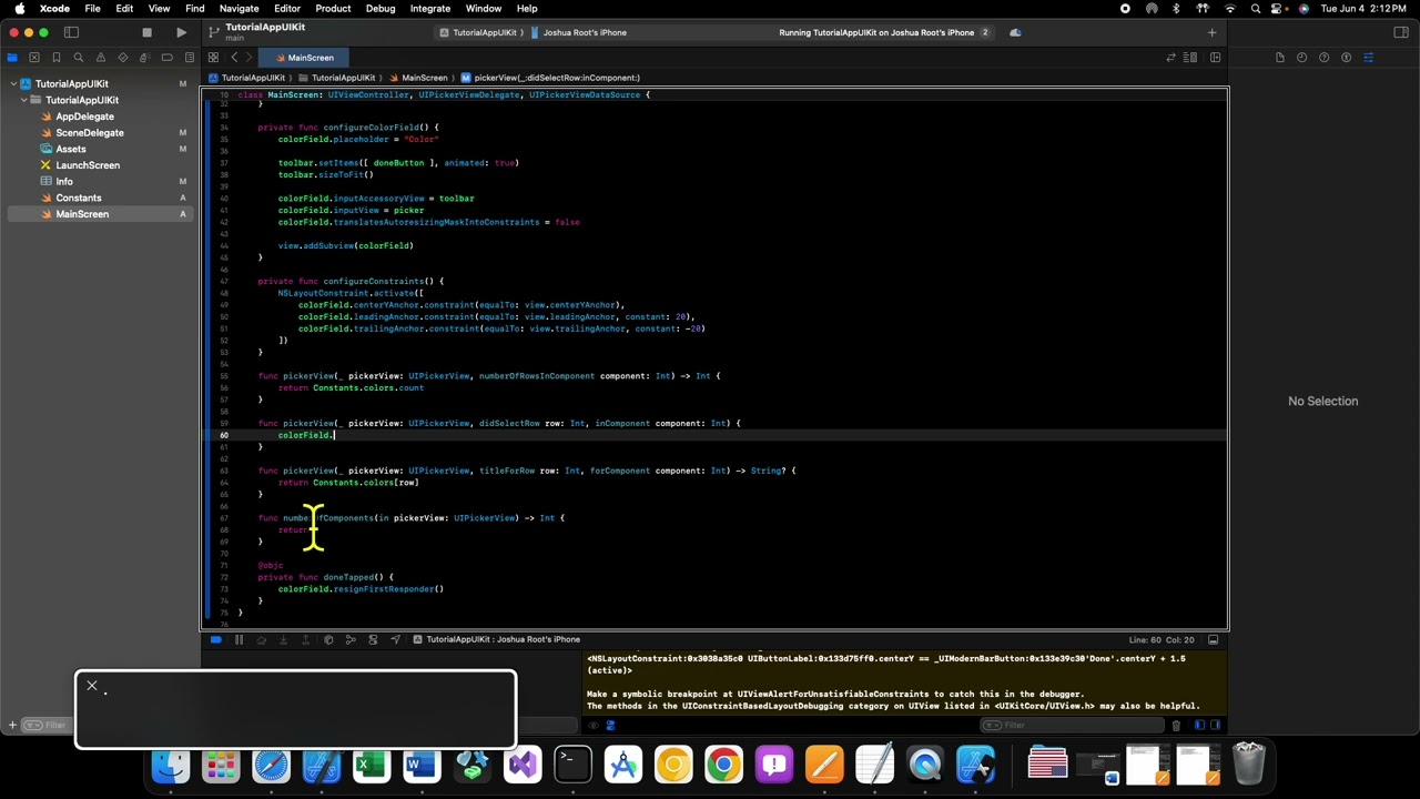 iOS Development with UIKit - 40 - Using a UIPickerView as an Input Method for UITextField