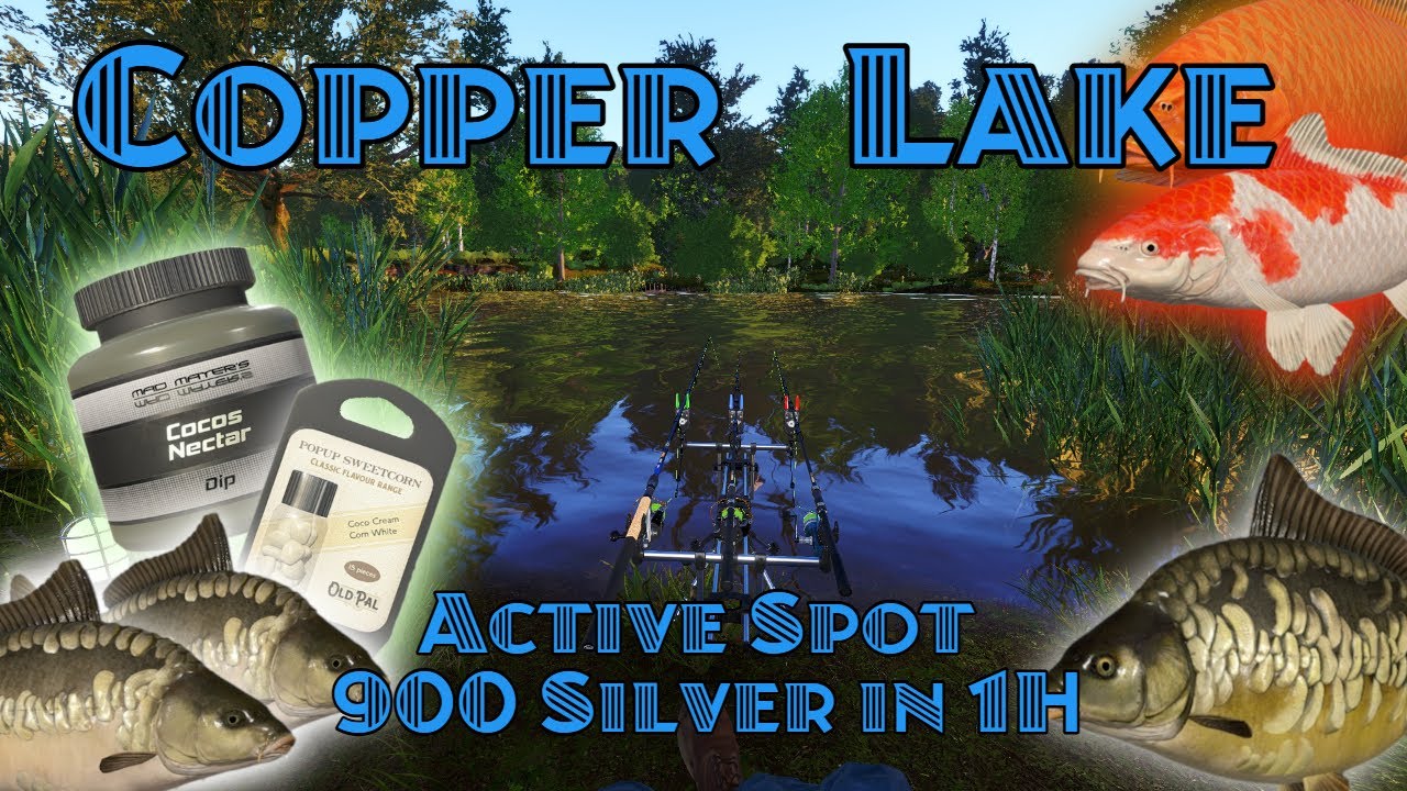 Russian Fishing 4 RF4  Copper Lake   Active Spot 900 Silver in 1h