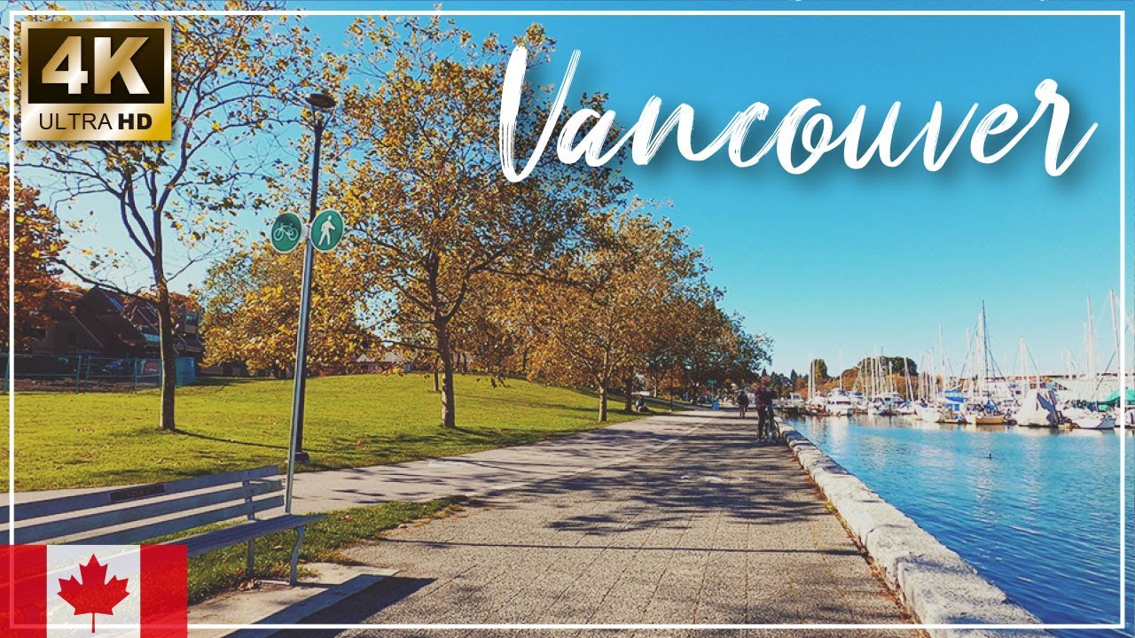 【4K】Fall Walking tour 3- The Southeast False Creek Seawall / Autumn 2020/ Vancouver BC, CANADA【4K】