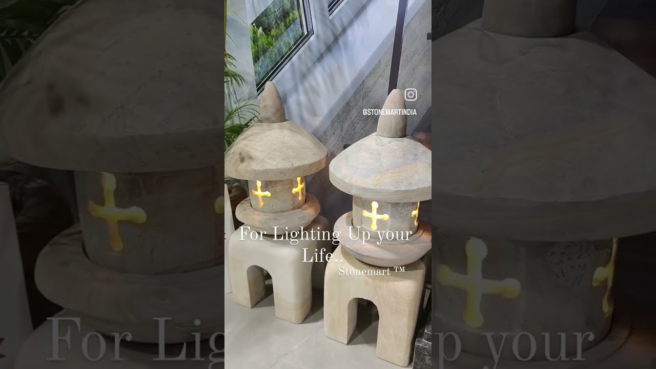 Handcrafted Natural Stone Lanterns, Japanese Pagoda Lanterns for Home & Garden Decor