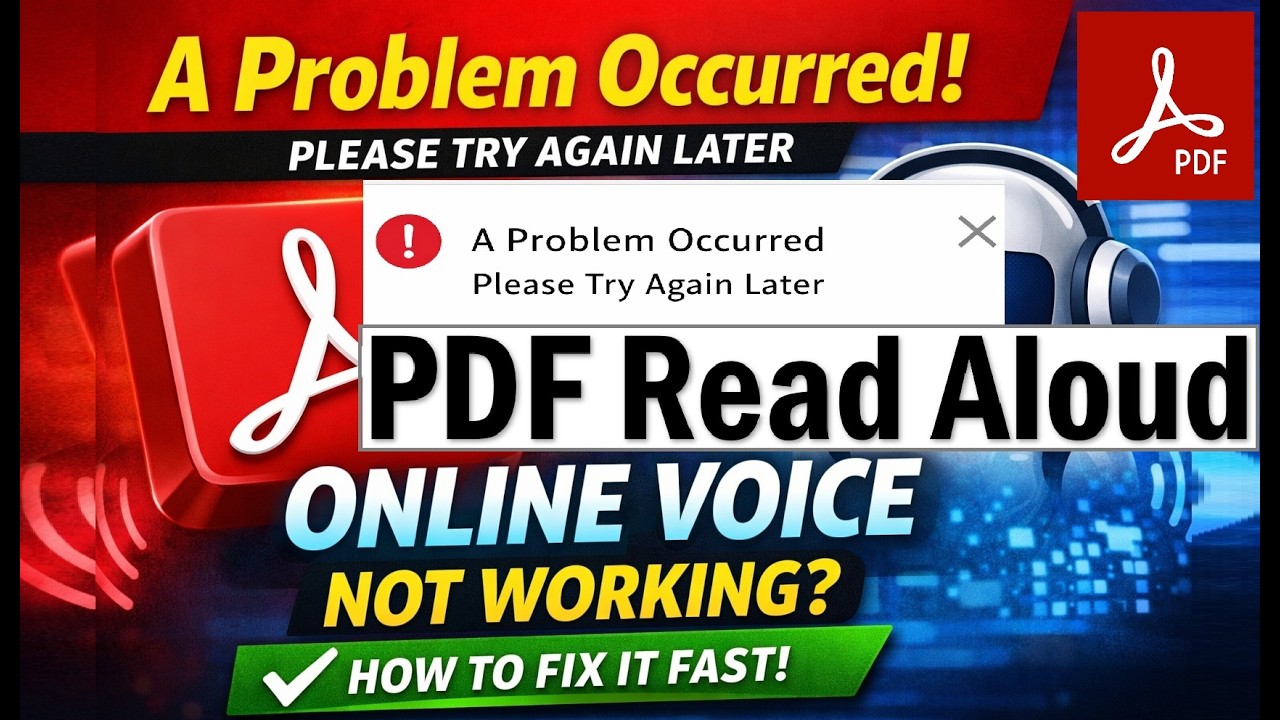 Adobe Acrobat Reader Online Voice Not Working | Fix “A Problem Occurred Please Try Again Later”