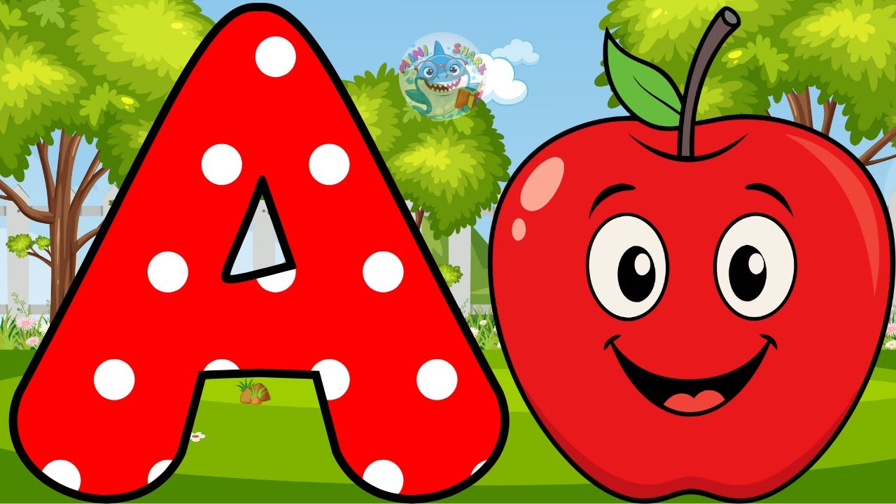 A is for Apple | A A Apple | A to Z Alphabet | ABC Phonics Song for Kids |  Mini Shark #kidssongs