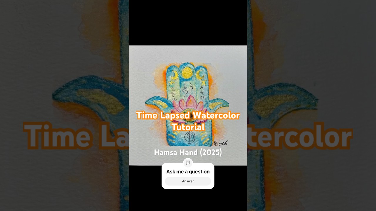Hamsa Hand (2025) tutorial. #art #artist #tutorial #watercolor #relaxingmusic