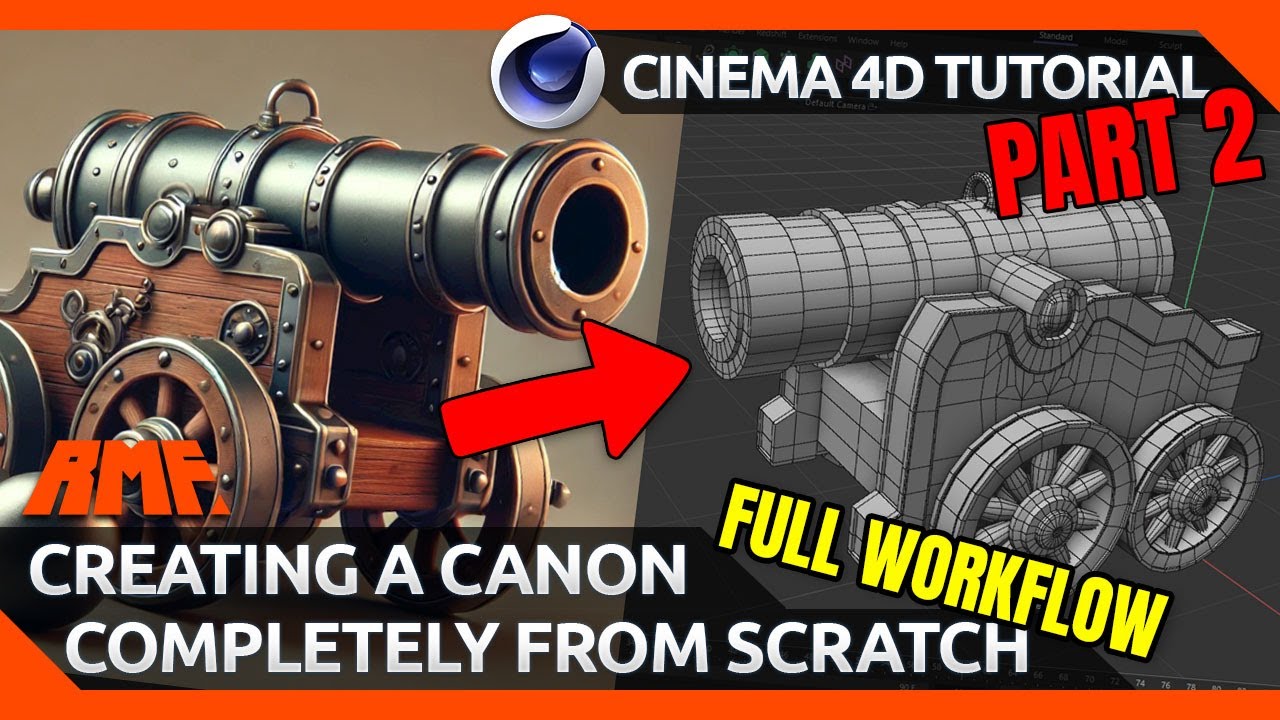 🔥 Building a Cannon for My UE Game in C4D! 🎮 | PART 2 - Frame & Wheels 🏗️