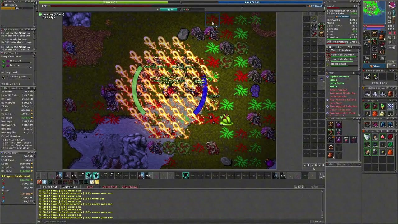[TIBIA] Fun Hunt - RP+RP - South Oramond Minos + Percht Queen Respawn Boost - 580k/h exp+4 Bestiary