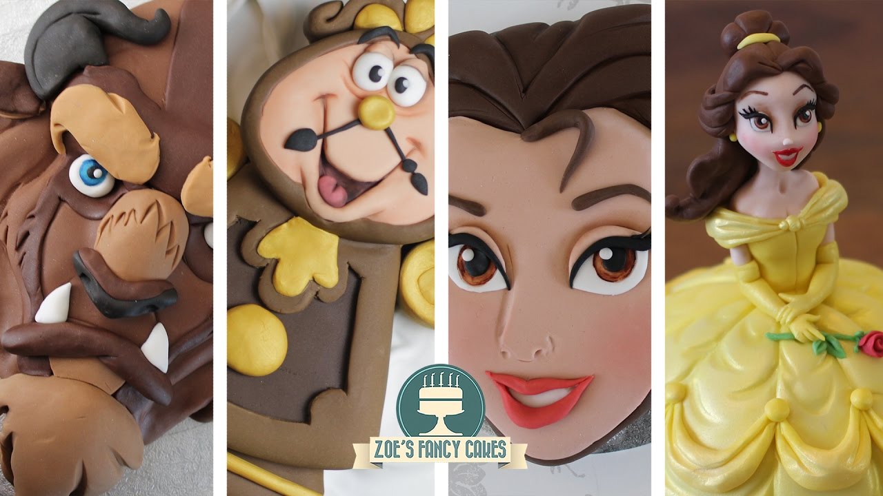 Beauty and the Beast Disney cakes AMAZING CAKE COMPILATION - Belle, Beast, Cogsworth
