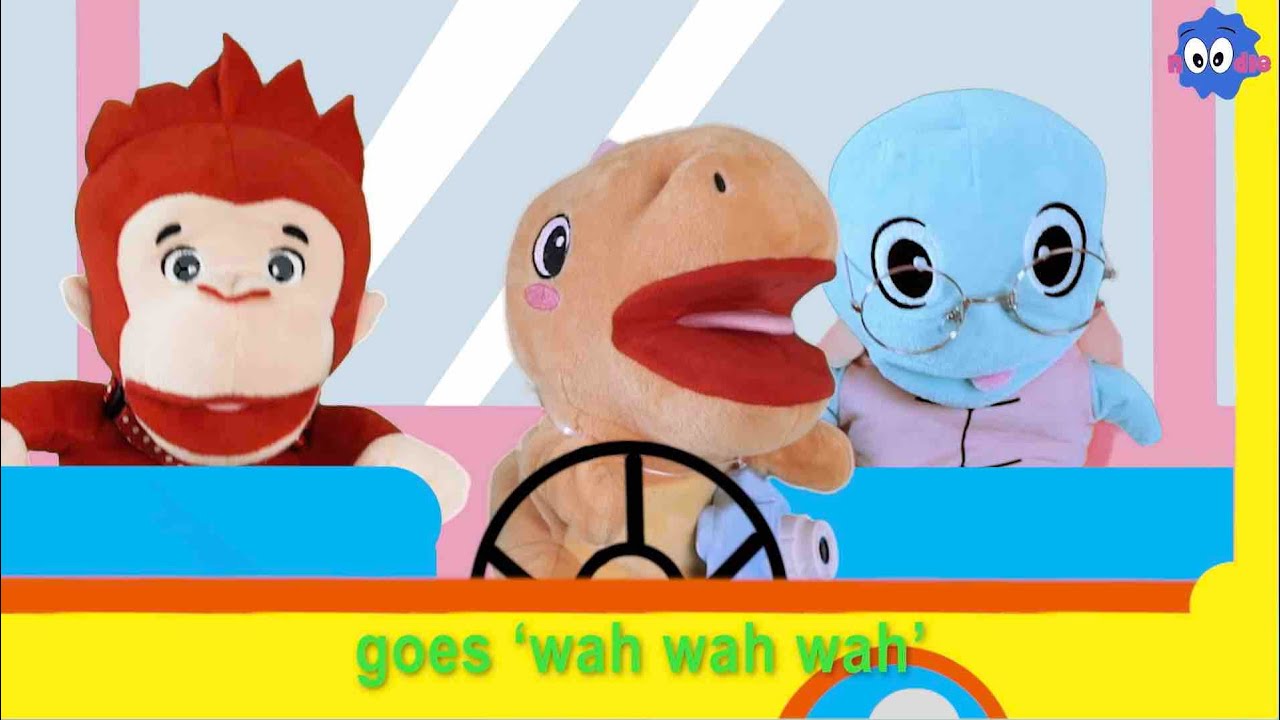 Ride Around Town with Ramen | Hand-puppets Singing Nursery Rhymes & Kids Songs