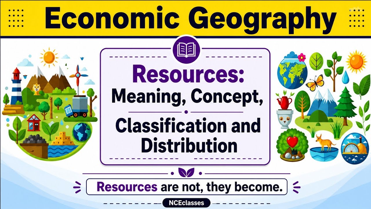 Resources meaning concept classification and distribution|| B.A geography||