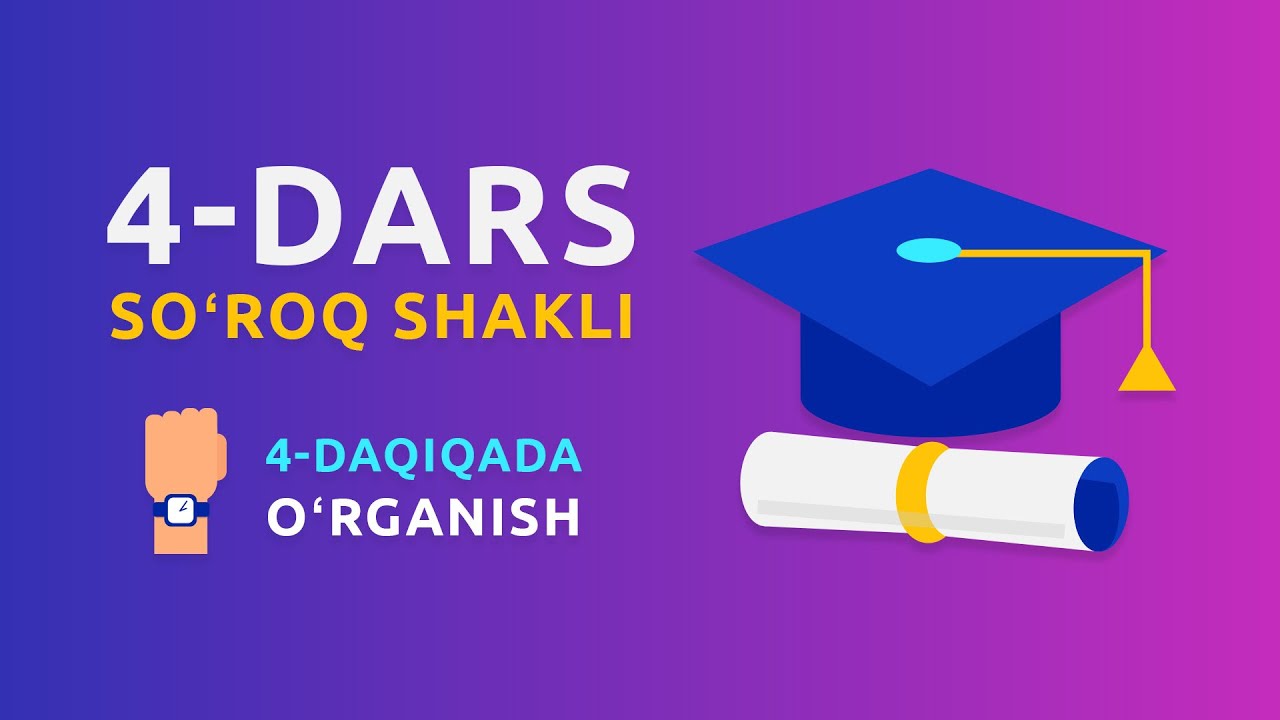 4-DARS | PRESENT CONTINUOUS QUESTIONS (INGLIZ TILI 0 DAN)
