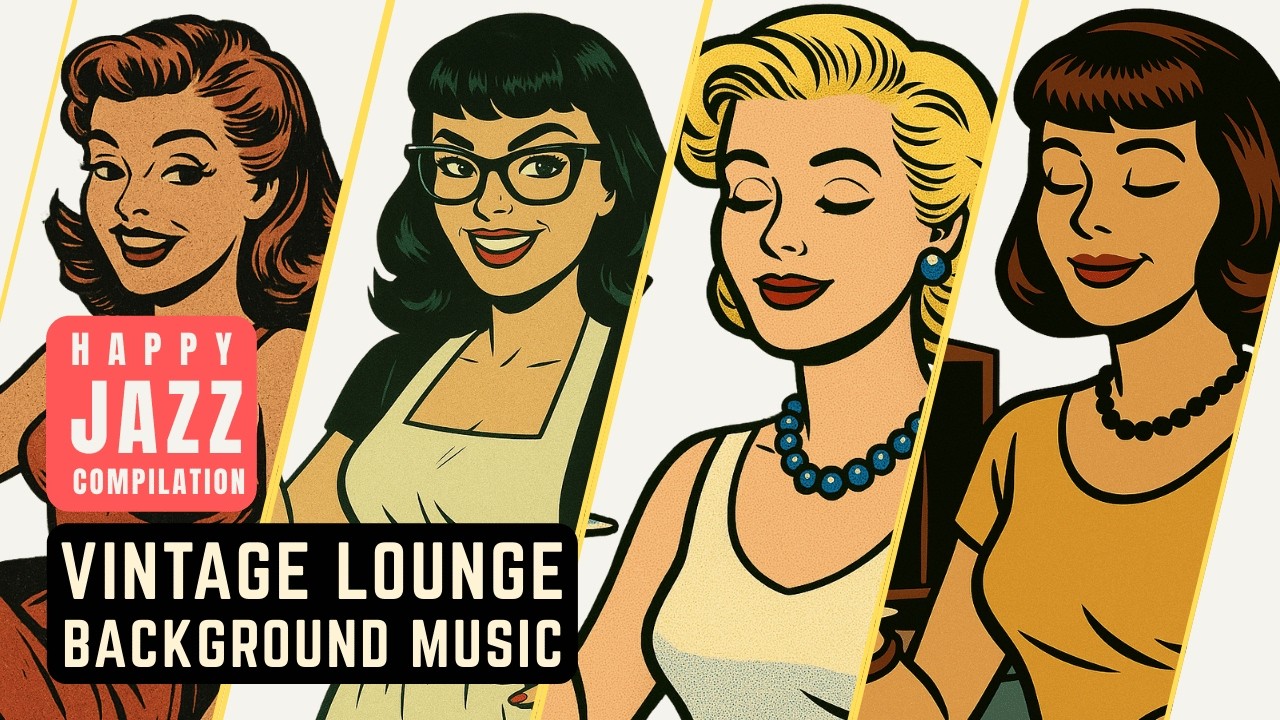 🍸 Happy Upbeat Jazz Music 1940s - 1960s | 3.5 Hours of Vintage Lounge Background Music for Cocktails