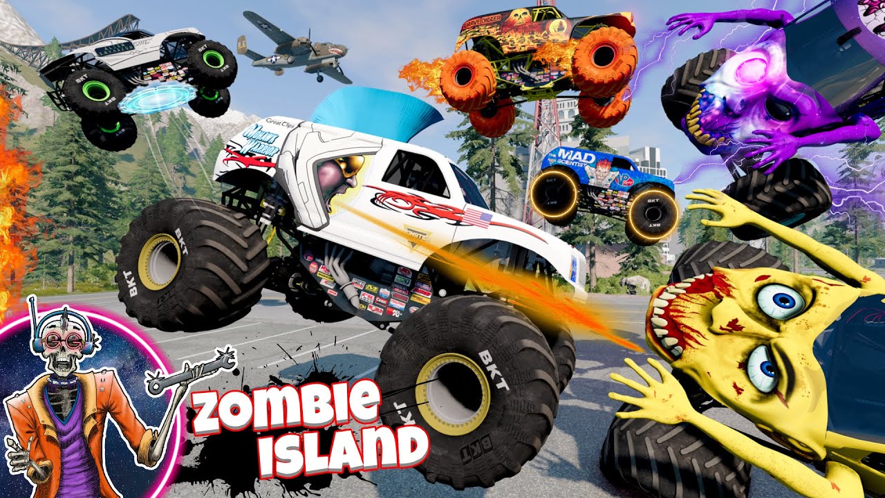 Monster Jam Zombie Island Compilation #17 | Racing, Freestyle, and High Speed Jumps